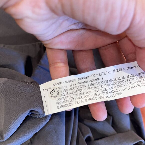 Zara Gray High-Waist Wide-Leg Tie Waistband Flowy Women's Pants Size Large - Picture 11 of 12